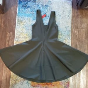 Akira Olive Green Flare Dress (Small)